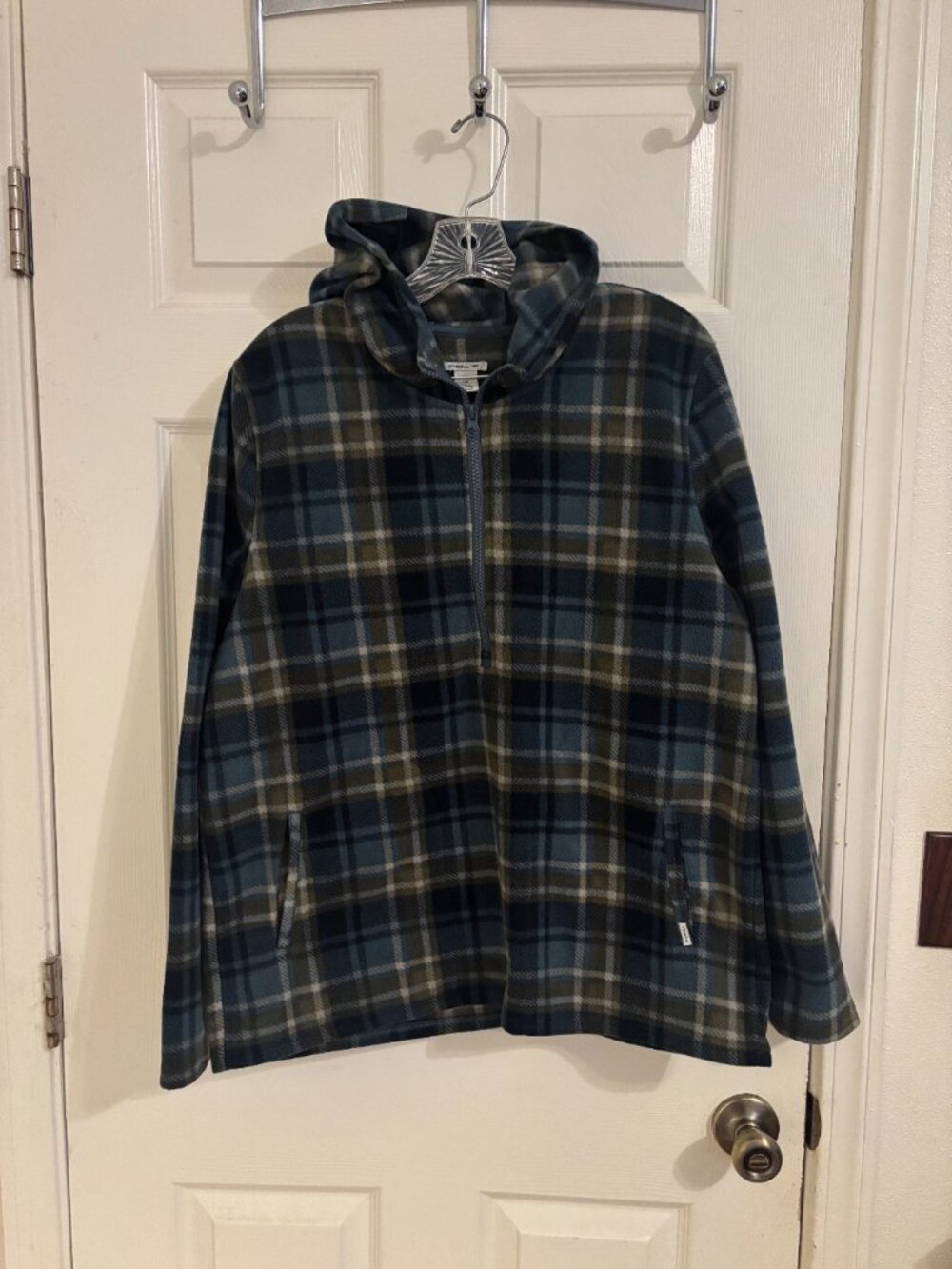 O'Neill Plaid Hooded Fleece Pullover - L